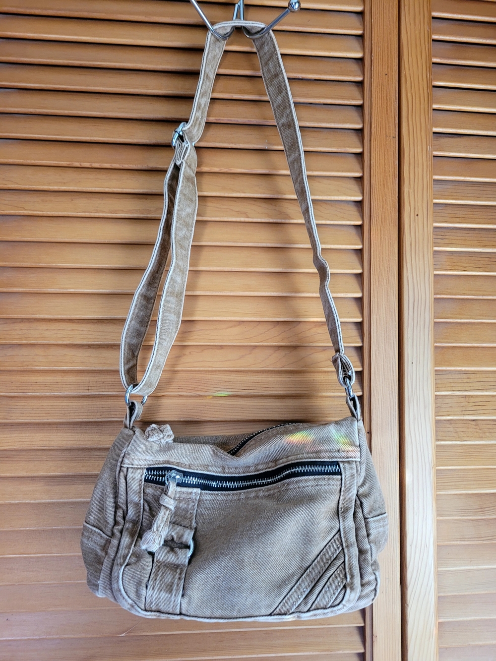 Casual Camal Canvas Crossbody Bag